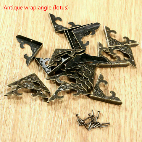 4/20pcs Antique BrassJewelry Decoration Corner Bracket Wooden Box Foot  Corner Protector Crafts Furniture Fittings Hardware. ► Photo 1/6