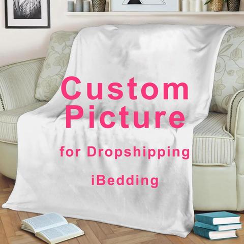 Custom Flannel Throw Blanket Personalized Photo Fleece Blankets for Sofa Gift Customized DIY Print on Demand Dropshipping ► Photo 1/5
