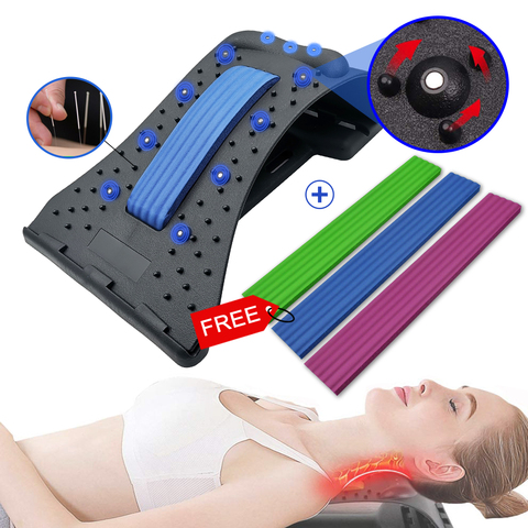 Back Stretcher Lower Lumbar Pain With Neck Massage Magnetic Therapy Acupressure Fitness Device Cervical And Spinal Pain Relieve ► Photo 1/6