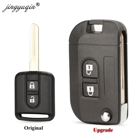 jingyuqin Flip Folding Remote Key Shell Car Case Fob Cover for Nissan Qashqai primera Micra Navara Almera Note Sunny 2 Buttons ► Photo 1/5