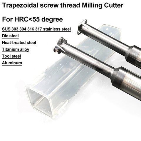 Solid Carbide Trapezoidal Thread Milling Cutter TR8 TR10 TR12 TR14 TR16 TR18 TR20 single Pitch Thread Mills Cutters TR8X2 TR16X4 ► Photo 1/6