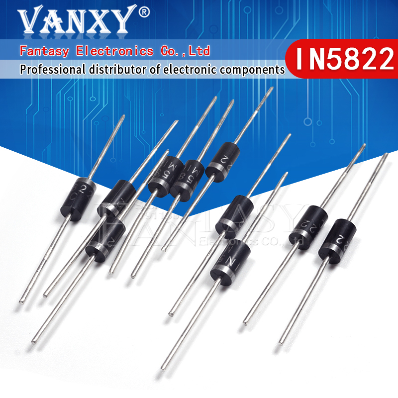 100pcs 1N5822 Schottky Diode - DO-27, 40V 3A - High Quality