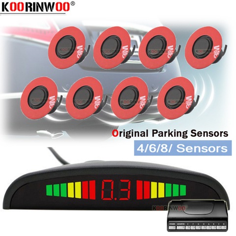 Koorinwoo Adjustable Flat 16.5 Radar Sensors Car LED Display Parking Sensor Water Level Detector With Buzzer Alert Blind Spot ► Photo 1/6