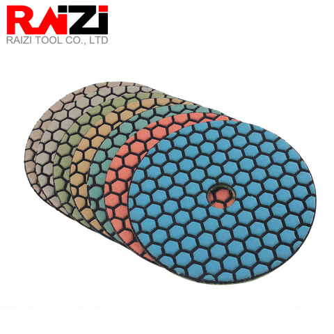 Raizi 5 inch Diamond Dry Polishing Pads for Granite Marble Stone Concrete Grit 50-3000 Sanding Grinding Polishing Disc ► Photo 1/6