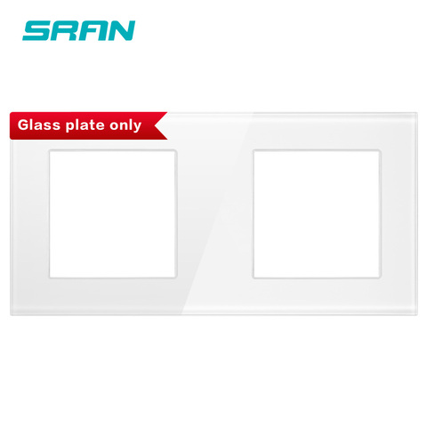 SRAN Blank panel with Installing iron plate 172mm*86mm white crystal tempered glass switch socket panel ► Photo 1/3