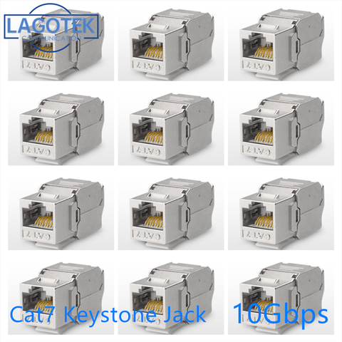 12/24pcs RJ45 Keystone Cat7 Cat6A Shielded FTP Zinc Alloy Module Network Keystone Jack Connector Adapter 10GB Network ► Photo 1/6