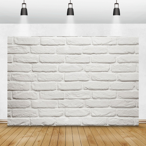 Laeacco White Brick Wall Photography Backdrops Vinyl Photocall Birthday Backdrops Baby Shower Photophone Newborn Photozone Props ► Photo 1/6