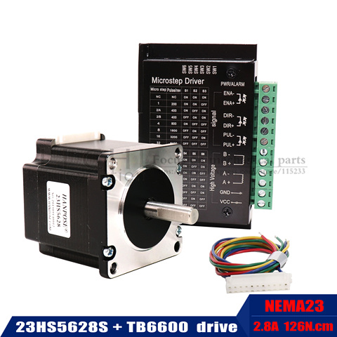 Free shipping Nema 23 23HS5628 Stepper Motor 57 motor 2.8A with TB6600 stepper motor driver NEMA17 23 for CNC and 3D printer ► Photo 1/6