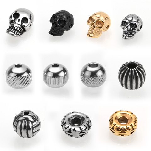 spacer beads for jewelry making Stainless steel skull beads Charm Beads Bracelet for DIY Jewelry Making Transport bead pendant ► Photo 1/5