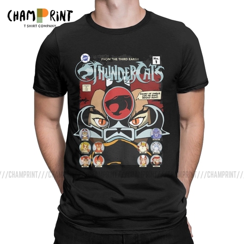 Men T-Shirt Thundercats No Vintage Tees Short Sleeve Panthro Cheetara Tygra 80s Retro Cartoon T Shirts Crewneck Clothes Printing ► Photo 1/6