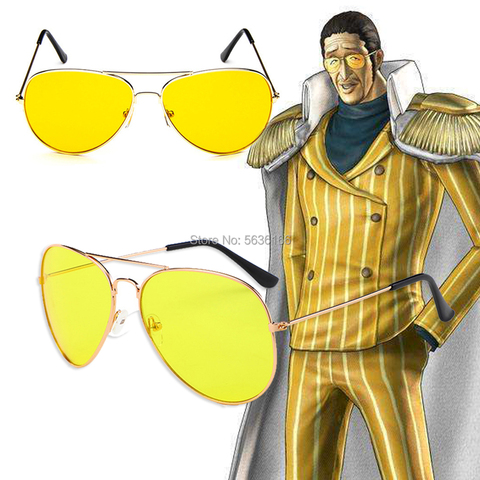 Anime One Piece Navy Admiral Borsalino Cosplay glasses Yellow Sunglasses ► Photo 1/3