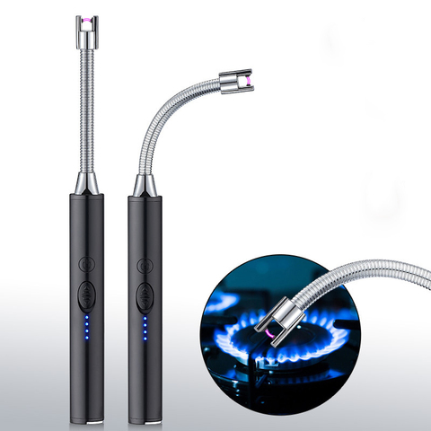 Windproof Arc Lighter Cigarette Cigar Plasma Lighter Coil Lighter  with LED Power Display  Kitchen Cooking Lit Candles ► Photo 1/6