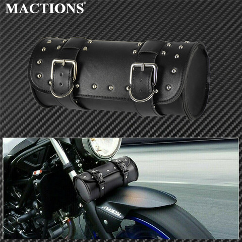 Motorcycle Fork Tool Bags Storage Leather Travel Pouch Front Luggage Bag For Harley Sportster XL Touring Softail Dyna Road King ► Photo 1/6