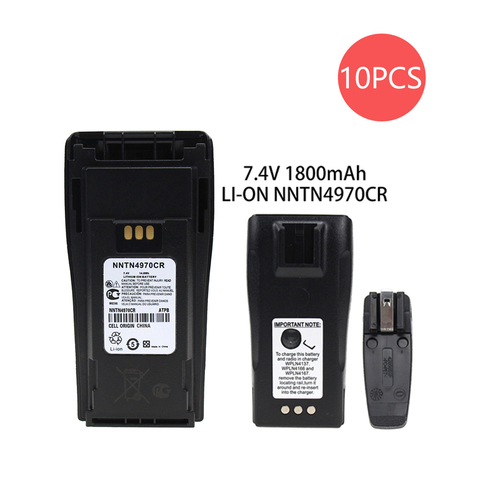 10x NNTN4497CR NNTN4970A Li-Ion Battery 1800mAh Battery for Motorola CP140 CP150 CP160 PR400 EP450 XiR P3688 ► Photo 1/6