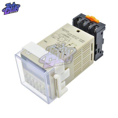DH48S-S Digital Time Delay Relay 220V Timer Programmable Double Relay Switch SPDT Repeat Cycle timing relay with Socket Base ► Photo 1/6