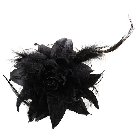New Rose Flower Hat Hair Clip Brooch Pin Black Party Lady Gift ► Photo 1/4