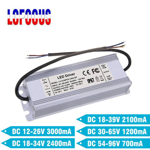 Lighting Transformers LED Driver Constant Current 700 1200 2100 2400 3000 mA 40 50 60 70 80 W Watt IP67 Power Supply ► Photo 1/6