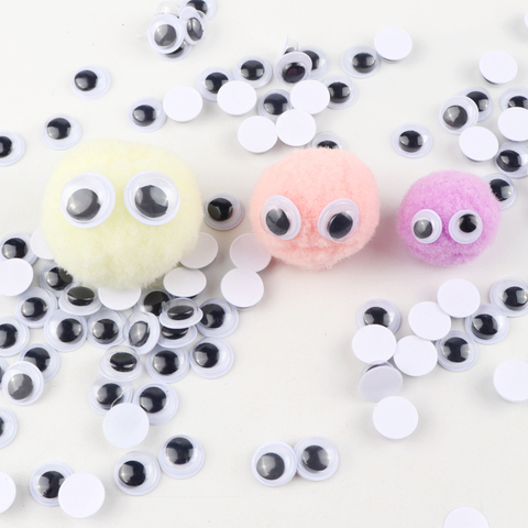 3D Wiggling Eyes With Activities Moving Eyeball 6mm 8mm 10mm Black Plastic Eyes Glue On Toys For Creative Handmade DIY Wholesale ► Photo 1/6