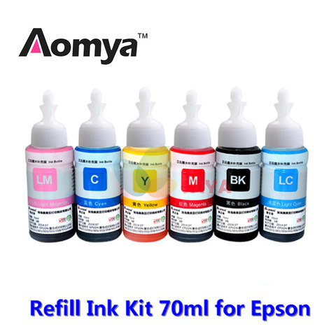 6*70ML Ink Refill Kit compatible EPSON L800 L805 L810 L850 L1800 L351 L350 L551 printer ink T6731 T6732 T6733 T6734 T6735 T6736 ► Photo 1/1