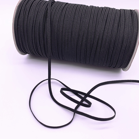 New 3-12mm 5 Yards/lot Black Hight Elastic Bands Spool Sewing Band Flat Elastic Cord Black Diy Handmade Accessories ► Photo 1/5