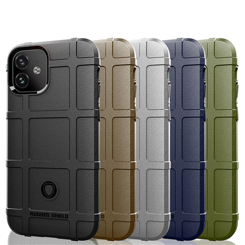 Armor Shield Shockproof Case for IPhone 12 Pro 11 11Pro Max Mini X XR XS 7 8 6S Plus SE 2022 Rugged Fiber Anti-fall Cover Cases ► Photo 1/6
