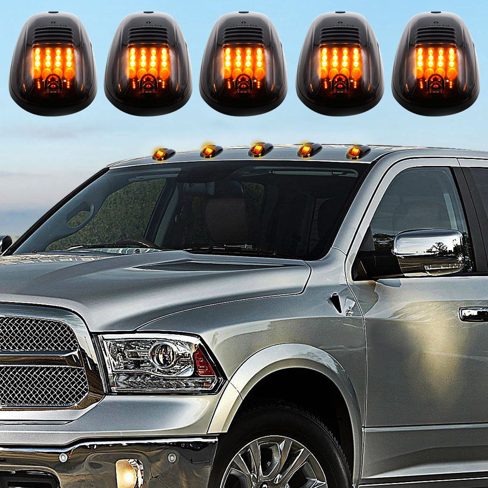 AEagle 5 Pcs Cab Roof Top Marker Lights for Dodge RAM 1500 2500 3500 4500 5500 Smoke T10