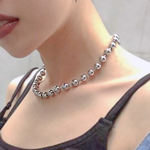 4/6mm/8mm Stainless Steel Bead Chain Ball Necklace Women Choker Long (35cm-90cm), 2022 New Jewelry Link Necklaces For Men ► Photo 1/6