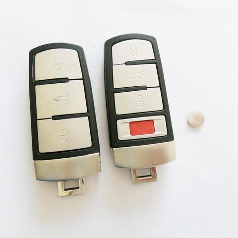 With Logo 3 /4 Buttons Smart Remote Key Keyless Case Fob For VW Passat B6 3C B7 Magotan CC Car key shell ► Photo 1/6