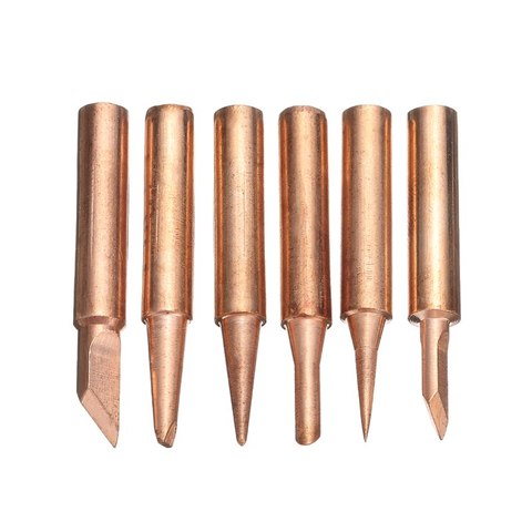 6pcs Copper Solder Iron Tips 900M-T Lead Free Welding Tools Set For 936 937 938 969 8586 852D Soldering Station ► Photo 1/1