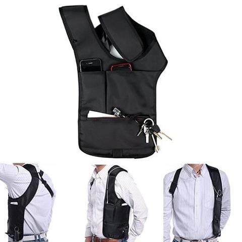 HOT Men Travel Business Fino Bag Burglarproof Shoulder Bag Holster Anti Theft Security Strap Digital Storage Chest Bags  Safe ► Photo 1/6