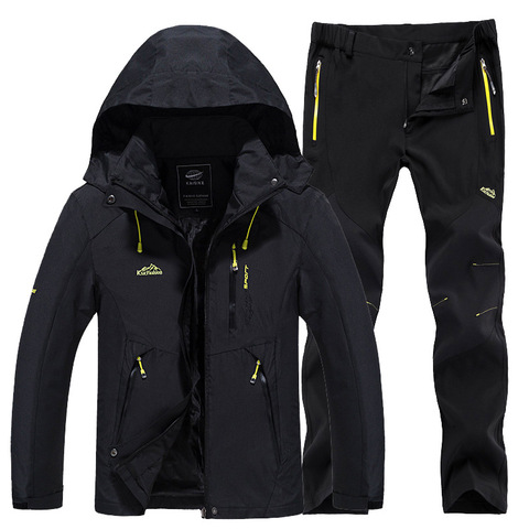 Outdoor Men's Spring And Autumn Single-layer Thin Jacket Pants Suit Mountaineering Ski Suit ► Photo 1/5