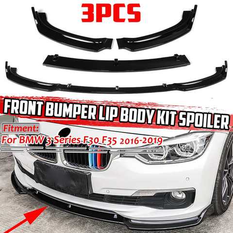 High Quality F30 F35 ABS Car Front Bumper Splitter Lip Spoiler Diffuser Guard Cover Body Kit For BMW 3 Series F30 F35 2016-2022 ► Photo 1/6