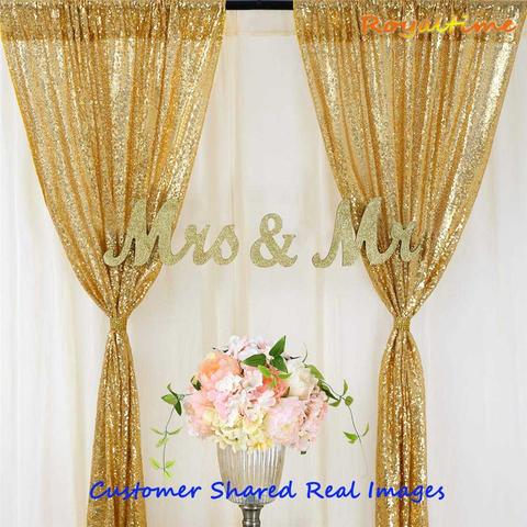 2x8.5ft Glitter Gold/Silver/Rose Gold Sequin Backdrop Party Wedding Photo Booth Background Decoration Sequin Curtain Drape Panel ► Photo 1/6