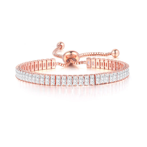 ZHOUYANG Bracelets For Women Luxury Square 2*4 mm Multicolor Zircon Wholesale Wedding Bride Adjustable Bracelet Jewelry DZH015 ► Photo 1/6