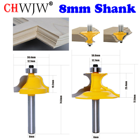 CHWJW 1-2pc 8mm Shank Wainscoting Roman Ogee & Pedestal Router Bit C3 Carbide Tipped Wood Cutting Tool woodworking router bits ► Photo 1/6