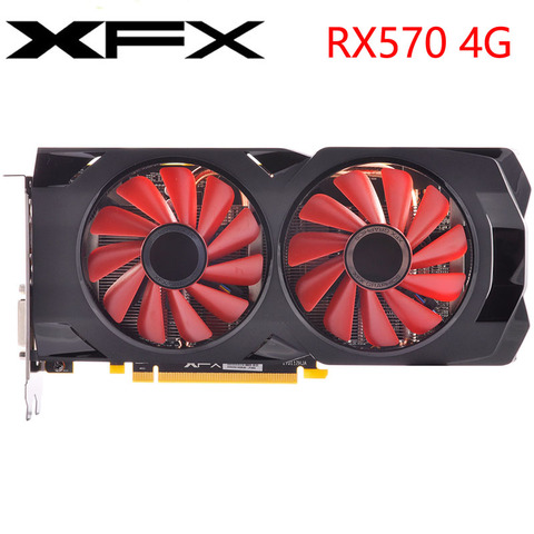 XFX Video Card RX 570 4GB 256Bit GDDR5 Graphics Cards for AMD RX 500 series VGA Cards RX570 DisplayPort 470 480 580 560 Used ► Photo 1/6