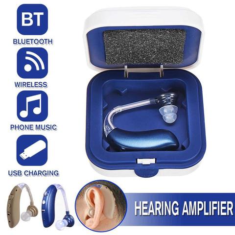 Siemens similar Bluetooth Rechargeable Hearing Aid Ear Amplifier Digital Hearing Aids BTE Elderly Ear Care Hearing Amplifier New ► Photo 1/6