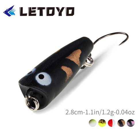 2022 LETOYO LHB007 Topwater Popper Fishing Lure 28mm/1.2g Artificial Hard Baits Wobblers Plastic Swimbait With 8# Hooks ► Photo 1/6