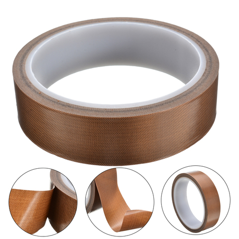 New 10m Brown PTFE Tape High Temperature Heat-Resistant Adhesive Insulation Tape Low Friction Safe Tape  25mm Width ► Photo 1/6