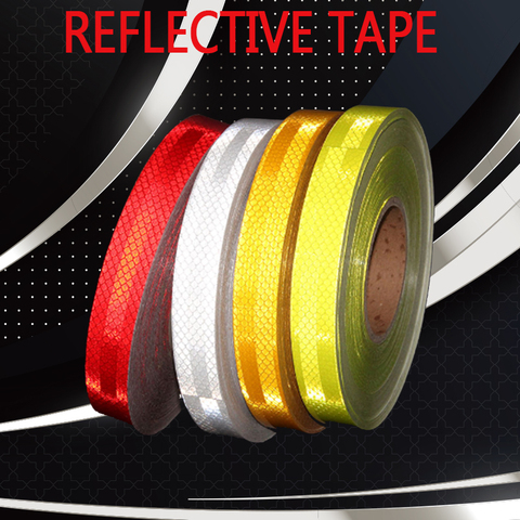 25MMX3M Red White Yellow Micro Prismatic Sheeting Reflective Tape Stickers Bike Reflector Stickers Bicycle Light Reflectors Tape ► Photo 1/6