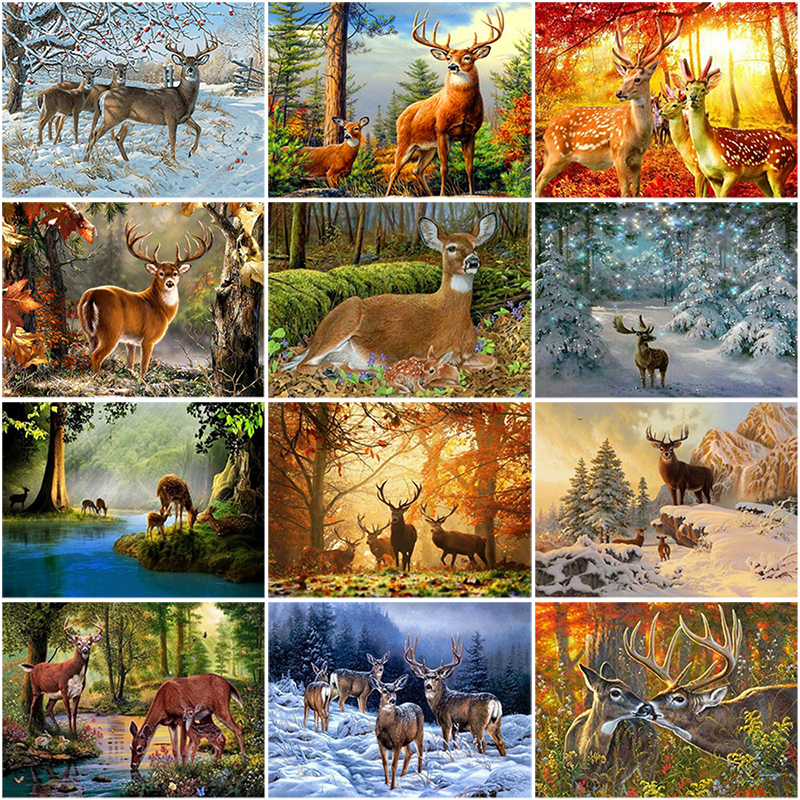 Full Drill Diamond Painting Deer Animals Mosaic Picture of Rhinestones Kit