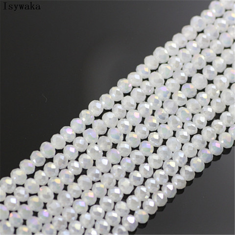 Isywaka Solid white ab Color 1800pcs 2mm Rondelle Austria faceted Crystal Glass Beads Loose Spacer Round Bead for Jewelry Making ► Photo 1/1