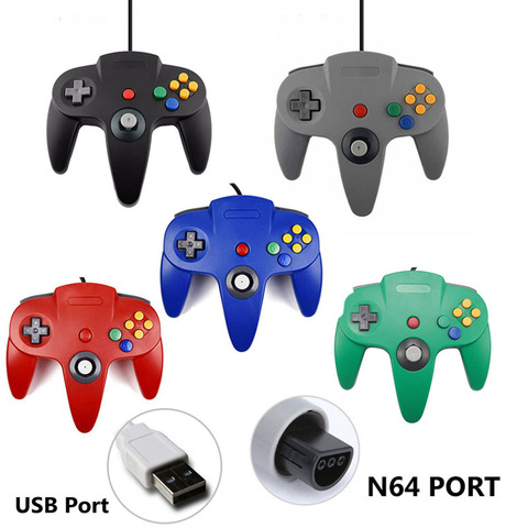 Wired N64 Gamepad Joypad Gaming Joystick For Gamecube For Mac Gamepads PC Game Controller ► Photo 1/6