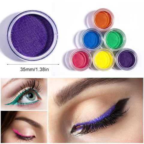 6 Colors Neon Glow Face Painting Makeup Fluorescent Water Activated  Eyeliner