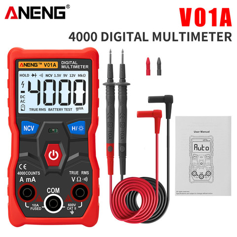 ANEG V01A  Digital Professional Multimeter Automatic True-RMS Intelligent NCV 4000 Counts AC/DC Voltage Current Ohm Test Tool ► Photo 1/6