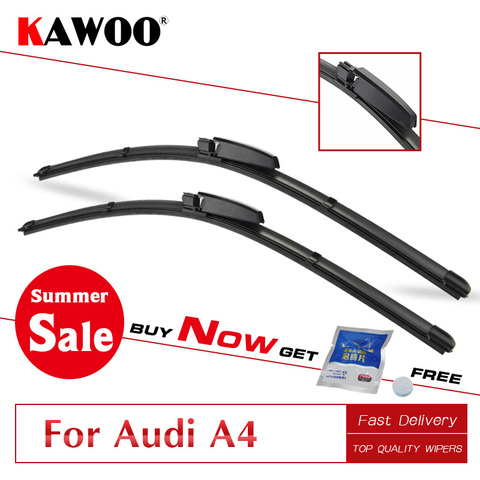 KAWOO For Audi A4 B5 B7 B8 B9 Year From 1995 To 2022 Auto Car Wiper Blades Rubber Fit Push Button/U Hook/Slider/Side Latch Arms ► Photo 1/6