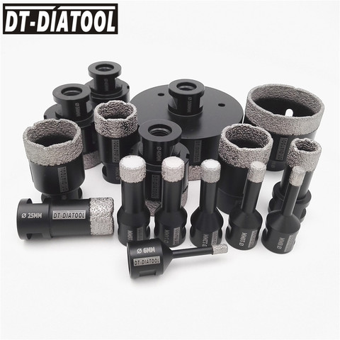 DT-DIATOOL Vacuum Brazed Diamond Dry Drilling Core Bits Hole Saw  M14 or 5/8-11 Thread Drill Bits For Ceramic Tile Porcelain ► Photo 1/6