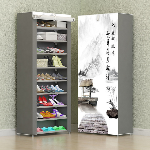 9 Tier Shoe Storage Shelf Shoe Rack, Shoe Organizer with Nonwoven