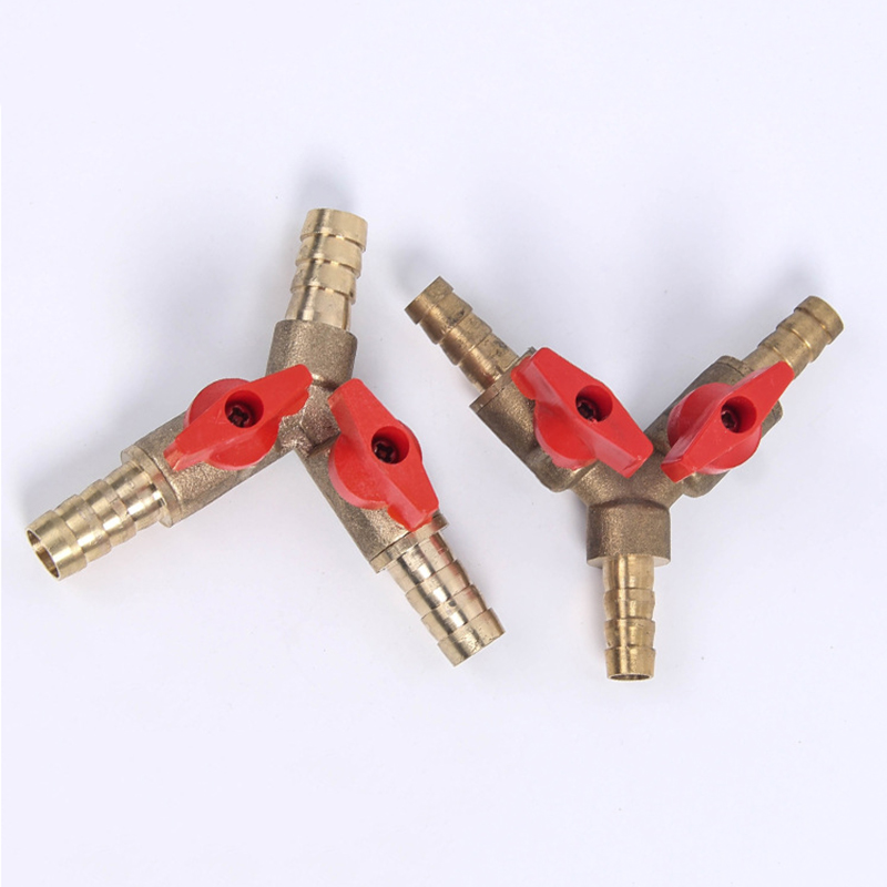 Solid Brass 3/8" NPT Ball Valve Set With Hose Barbs - 2 Pack, Great For Water, Air & Fuel Lines