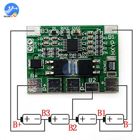 BMS 4S 3.2V 8A LiFePO4 Battery Charge Protection Board 12.8V 14.4V Battery Packs LiFePO4 PCB ► Photo 1/2